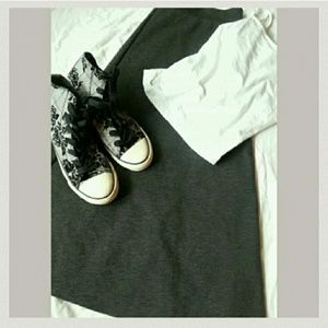 Long Knit Heather Gray Skirt